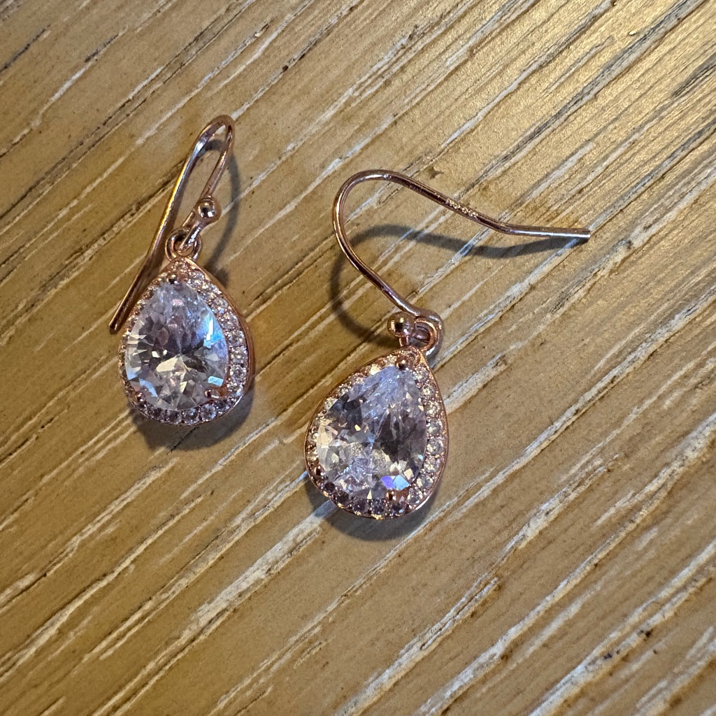 Express Rose Gold Colored Teardrop Earrings 5$